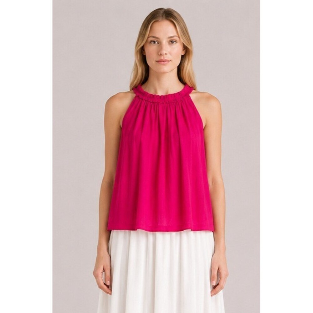 Ulla Johnson Jana Top Hot pink 100% cotton sleeveless size 2 blouse